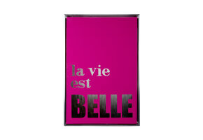 Present Time - Wall Art La Vie Est Belle Medium - Dark pink & silver