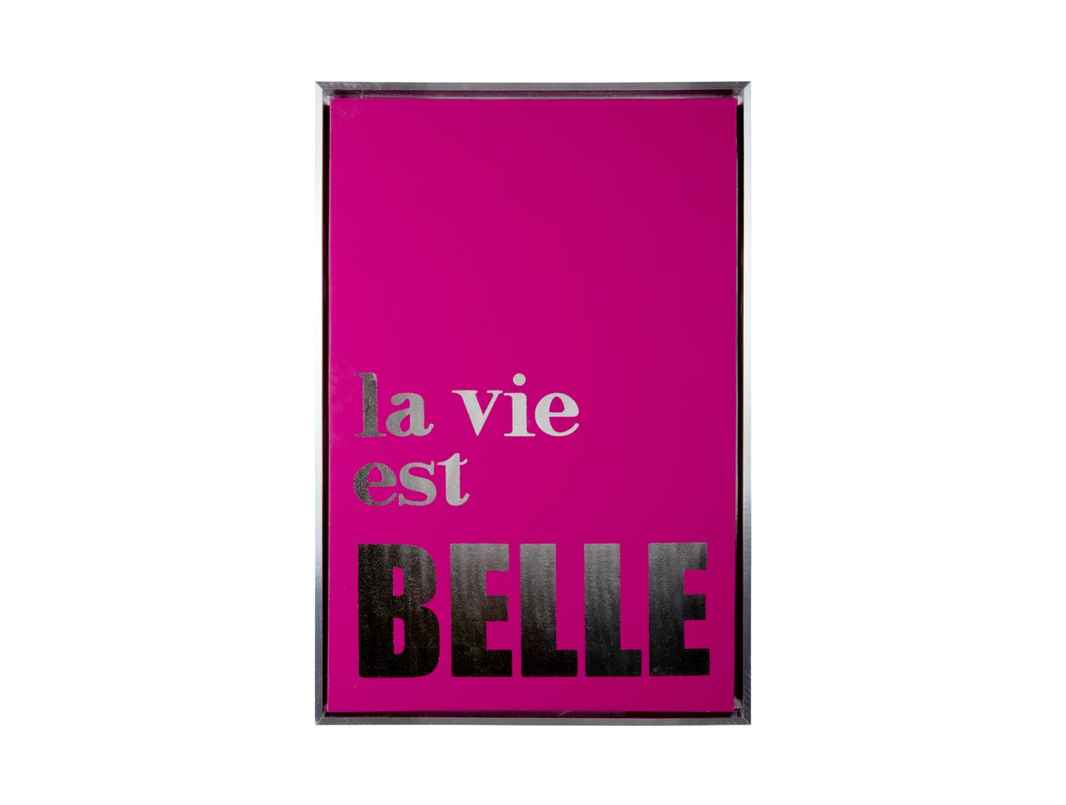 Present Time - Wall Art La Vie Est Belle Medium - Dark pink & silver