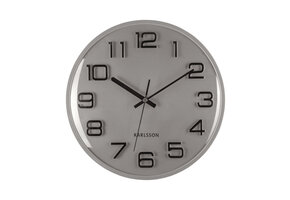 Karlsson - Wandklok 3D Numbers - Silver painted- Ø30,5cm