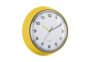 Karlsson - Wandklok Modern Retro - Heldergeel- Ø34cm