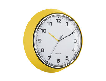 Karlsson - Wandklok Modern Retro - Heldergeel- Ø34cm