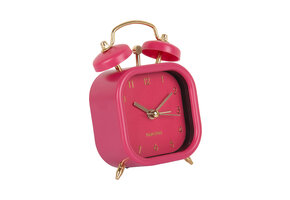 Karlsson - Wekker Metallic Glam Vierkant - Dark pink