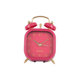 Karlsson - Wekker Metallic Glam Vierkant - Dark pink