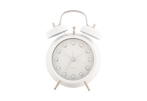 Karlsson - Wekker Glam Diamonds - Wit