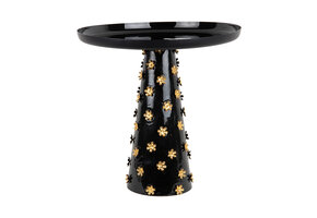 Leitmotiv - Bijzettafel Golden Flowers - Zwart