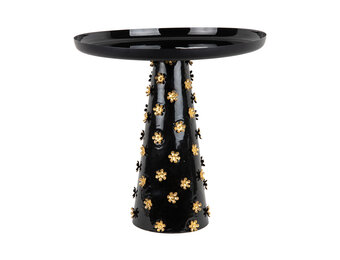 Leitmotiv - Bijzettafel Golden Flowers - Zwart