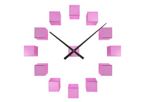 Karlsson - Wandklok DIY Cubic Metallic - Metallic dark pink- Ø40cm