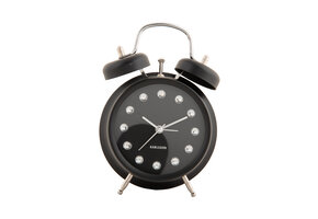 Karlsson - Wekker Glam Diamonds - Zwart