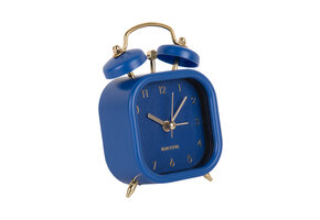 Karlsson - Wekker Metallic Glam Vierkant - Donkerblauw