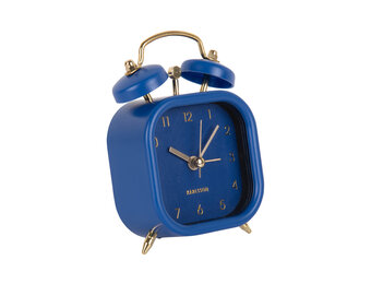 Karlsson - Wekker Metallic Glam Vierkant - Donkerblauw