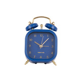 Karlsson - Wekker Metallic Glam Vierkant - Donkerblauw