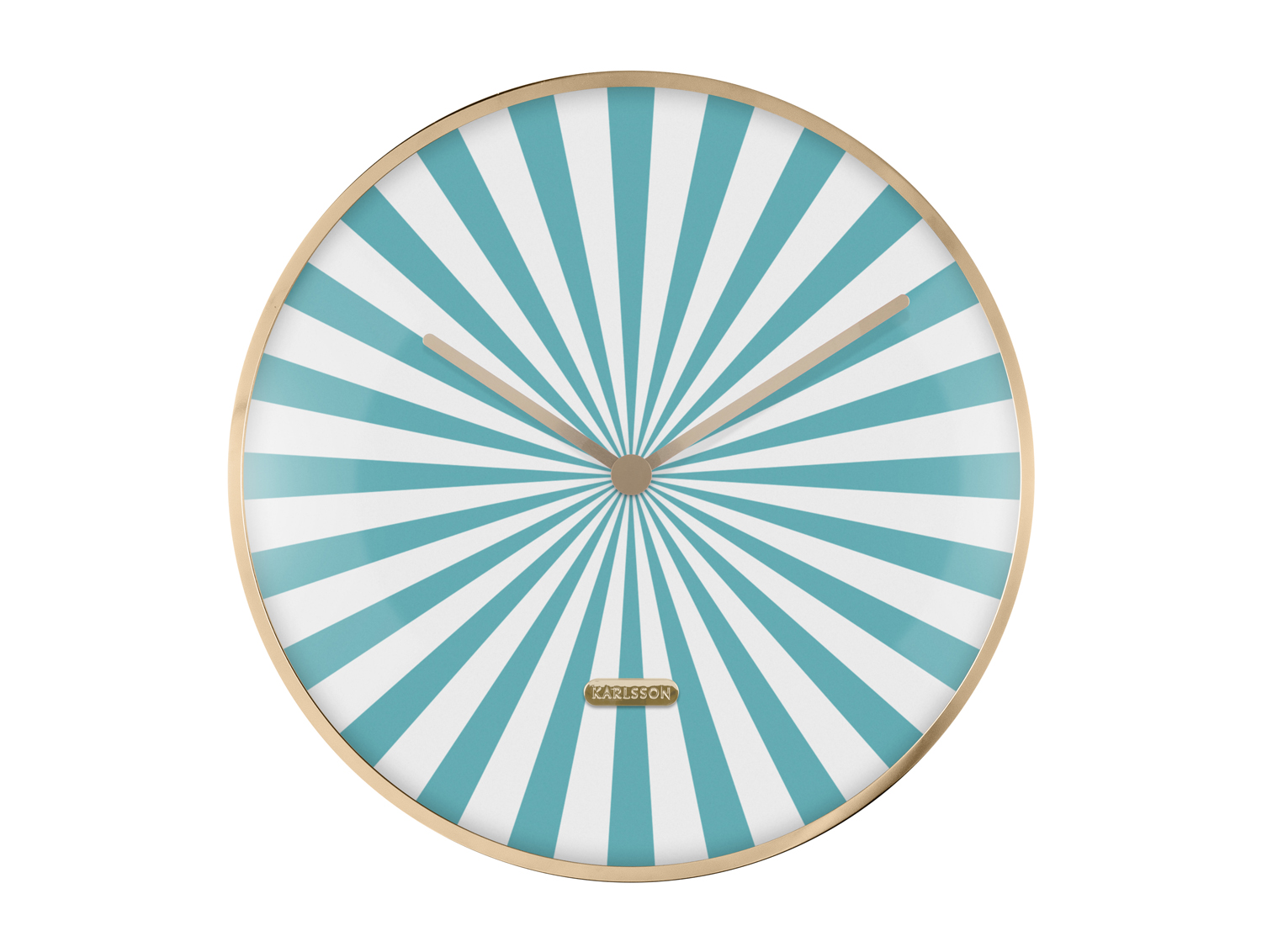 Karlsson - Wandklok Candy Swirl Dome - Turquoise blue & white- Ø40cm