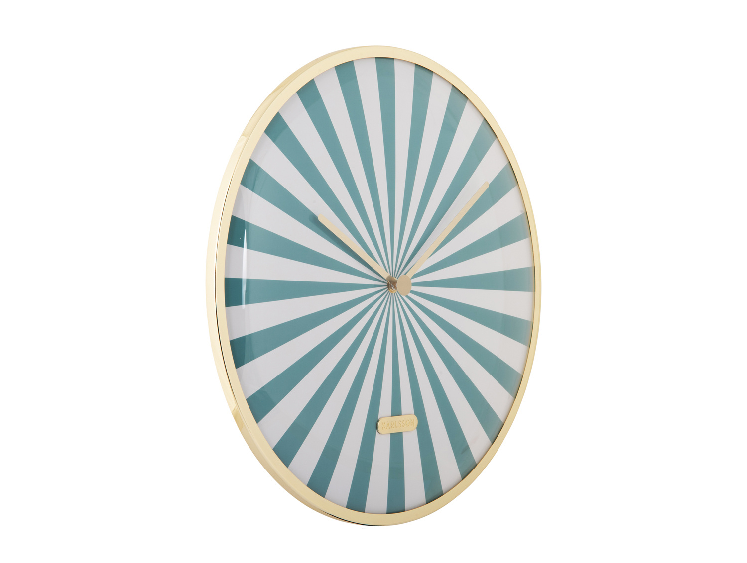 Karlsson - Wandklok Candy Swirl Dome - Turquoise blue & white- Ø40cm