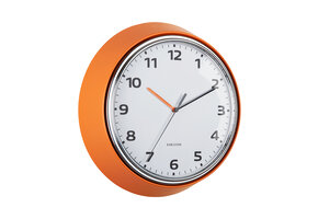 Karlsson - Wandklok Modern Retro - Helderoranje- Ø34cm