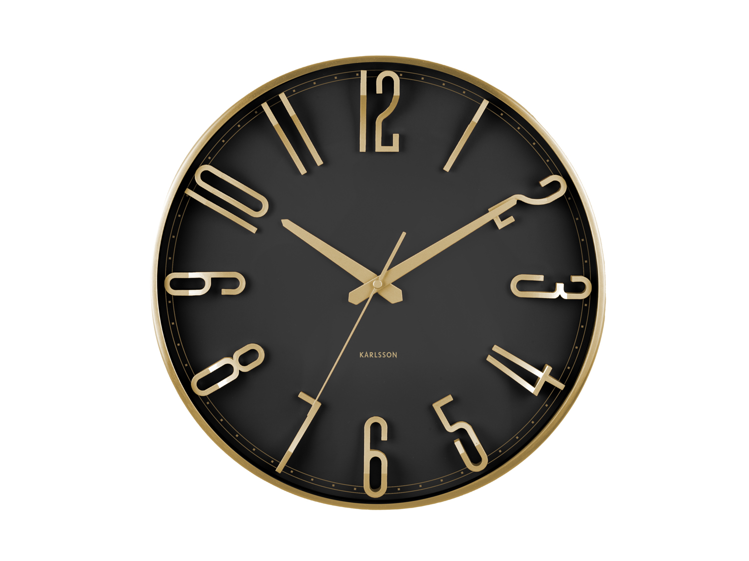 Karlsson - Wandklok Elevated Glam - Metallic black- Ø35,5cm