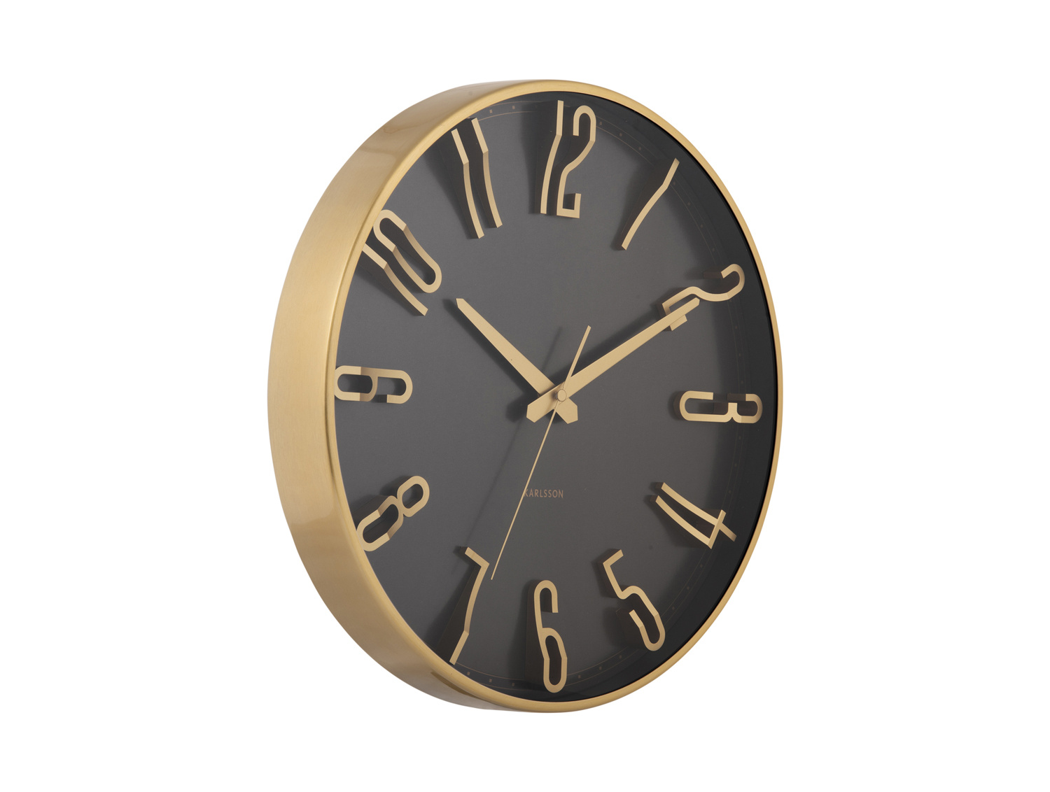 Karlsson - Wandklok Elevated Glam - Metallic black- Ø35,5cm
