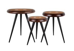 Leitmotiv - Bijzettafel Tripod - Zachtbruin - Set van 3