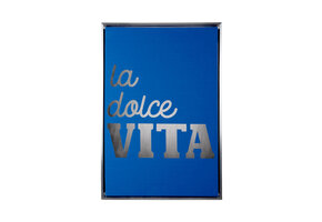 Present Time - Wall Art La Dolce Vita Medium - Dark blue & silver