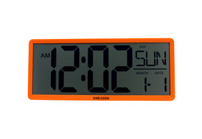 Karlsson - Wand/Tafelklok Retro LCD - Helderoranje