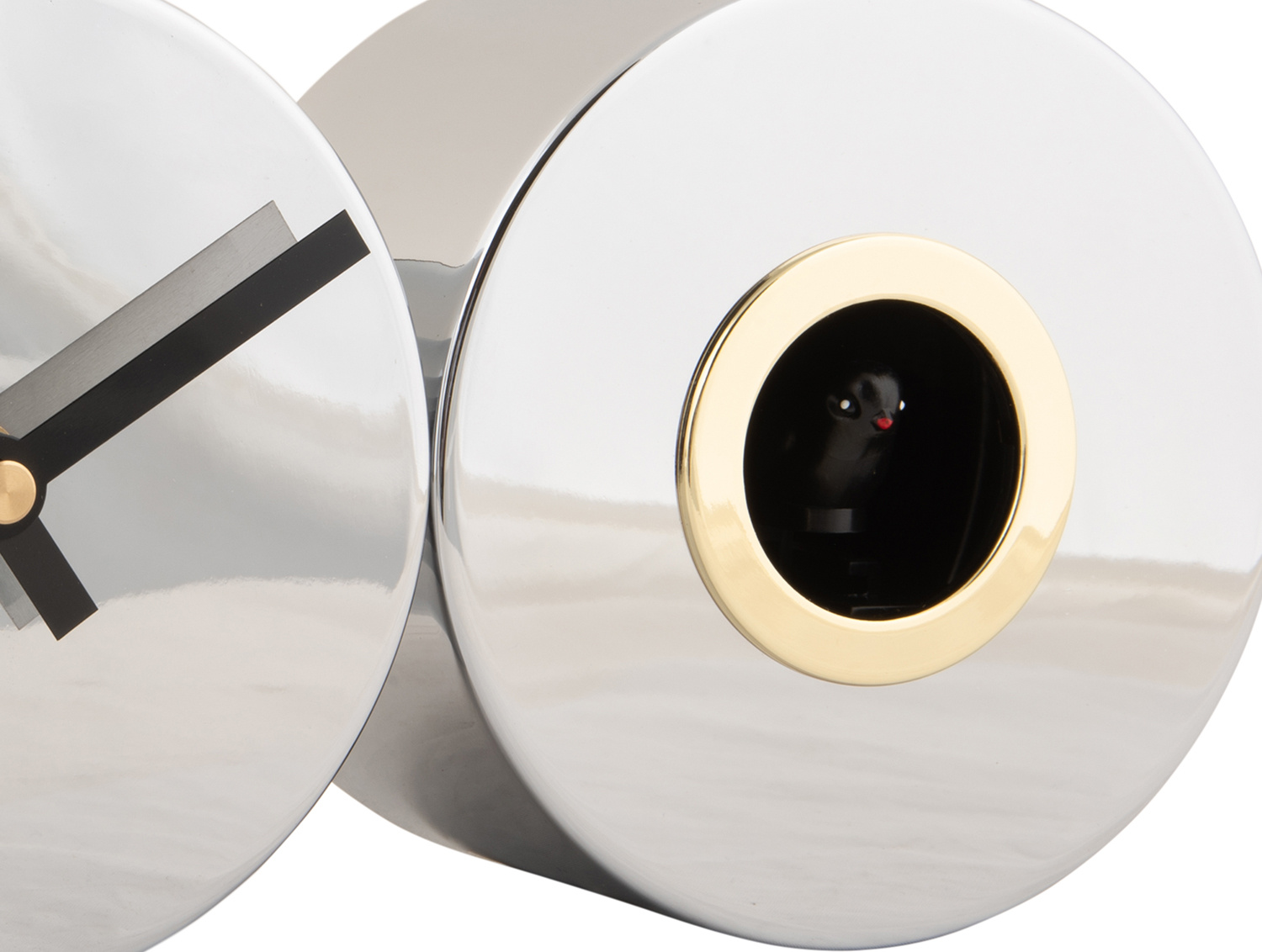 Karlsson - Wandklok Duo Cuckoo Plated - Chrome plated