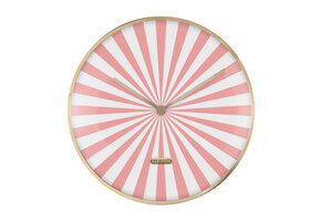 Karlsson - Wandklok Candy Swirl Dome - Flamingo pink & white- Ø40cm