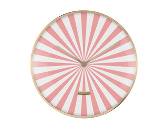 Karlsson - Wandklok Candy Swirl Dome - Flamingo pink & white- Ø40cm