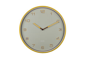 Karlsson - Wandklok Lined Numbers - Heldergeel- Ø40cm