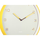 Karlsson - Wandklok Lined Numbers - Heldergeel- Ø40cm