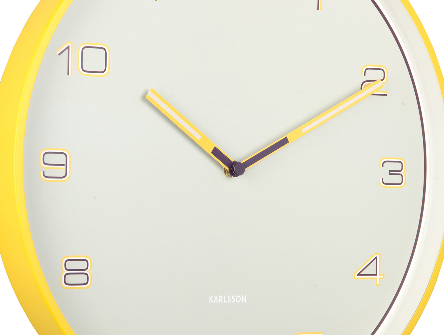 Karlsson - Wandklok Lined Numbers - Heldergeel- Ø40cm