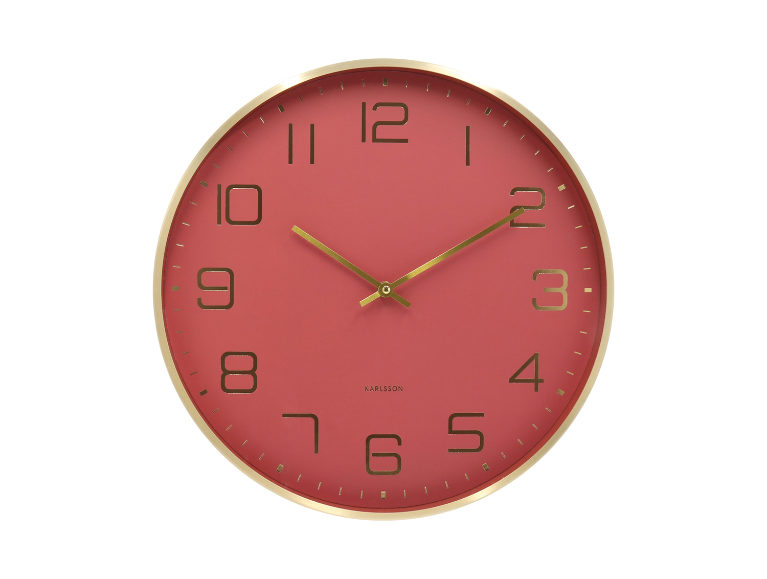 Karlsson - Wandklok Elegance Glow - Rode oker- Ø40cm