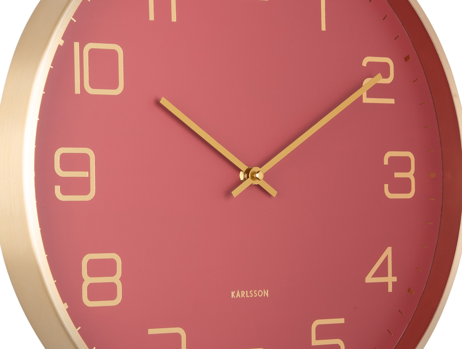 Karlsson - Wandklok Elegance Glow - Rode oker- Ø40cm