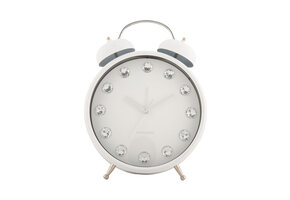 Karlsson - Wekker Glam Diamonds XL - Wit