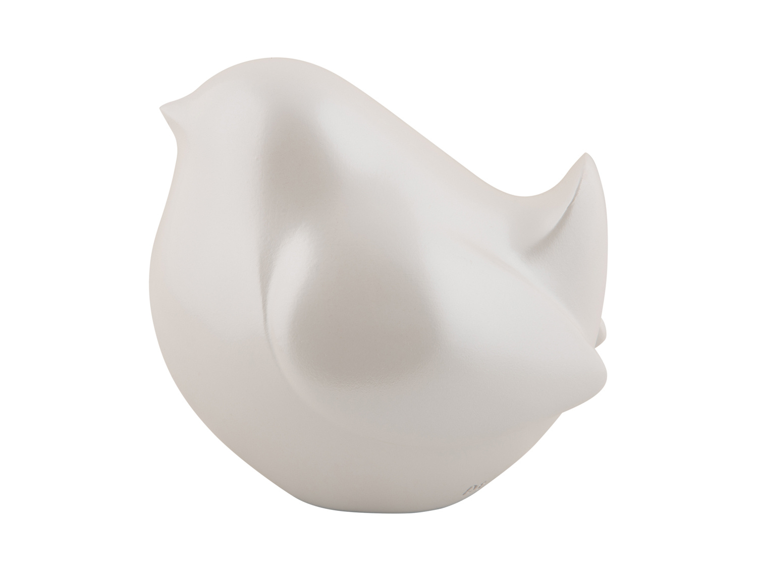 Present Time - Beeld Dikke Vogel - Metallic white