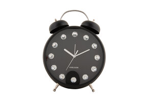 Karlsson - Wekker Glam Diamonds XL - Zwart