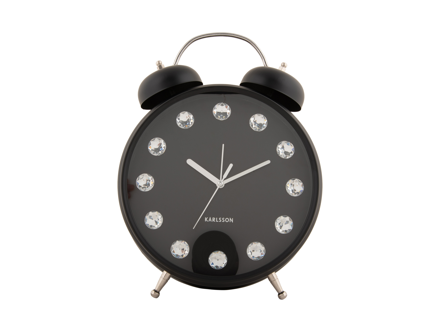 Karlsson - Wekker Glam Diamonds XL - Zwart