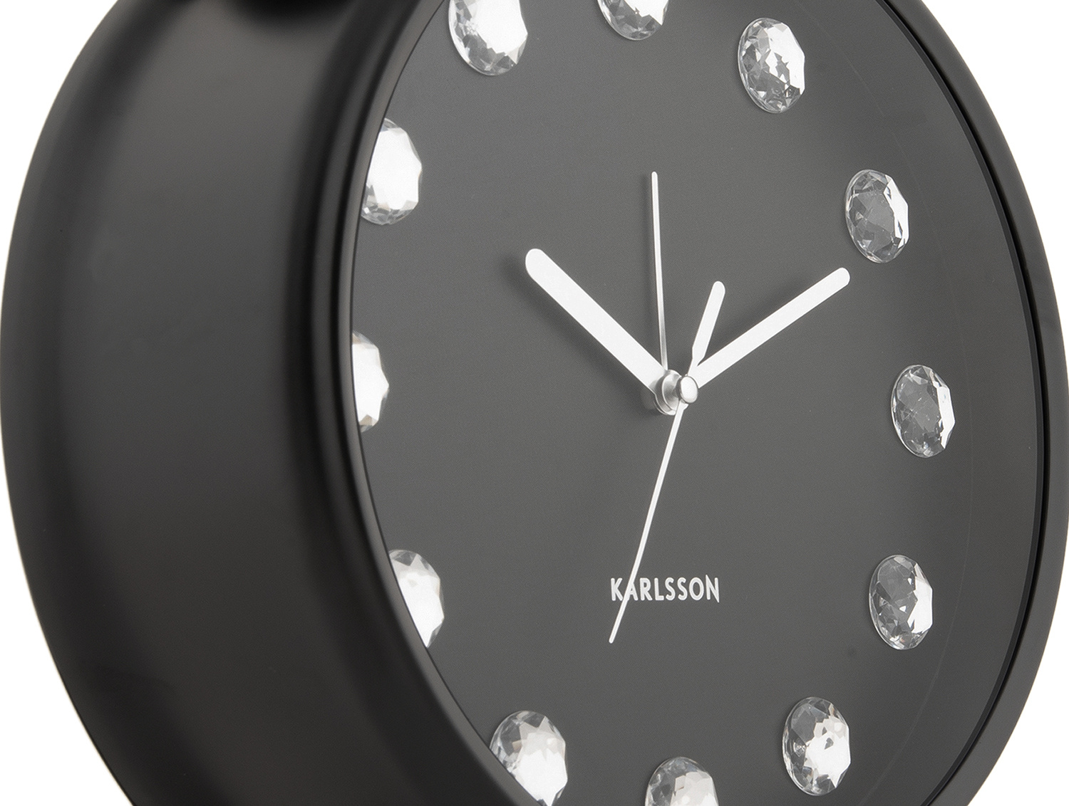 Karlsson - Wekker Glam Diamonds XL - Zwart
