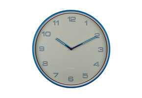 Karlsson - Wandklok Lined Numbers - Helderblauw- Ø40cm