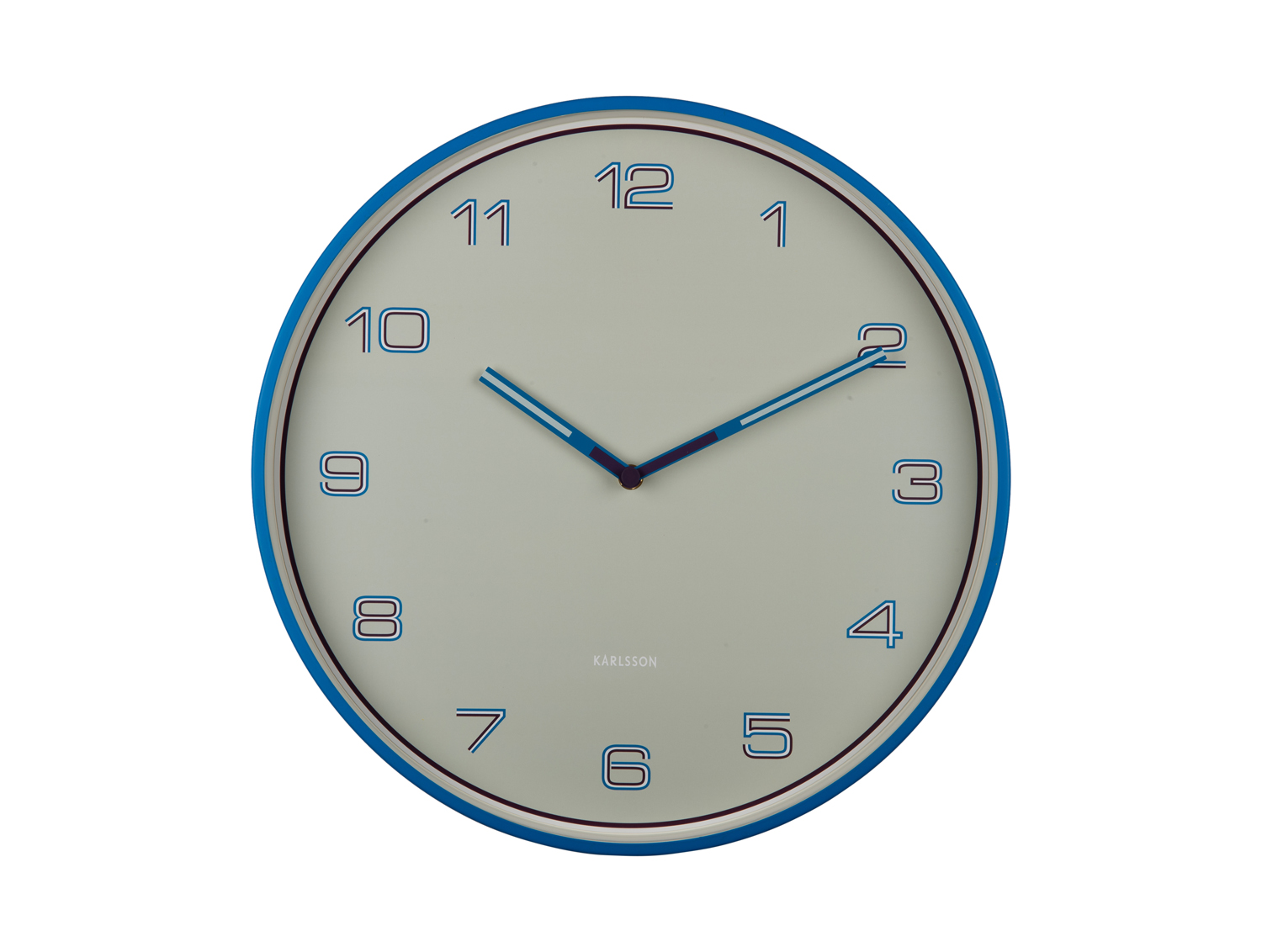 Karlsson - Wandklok Lined Numbers - Helderblauw- Ø40cm