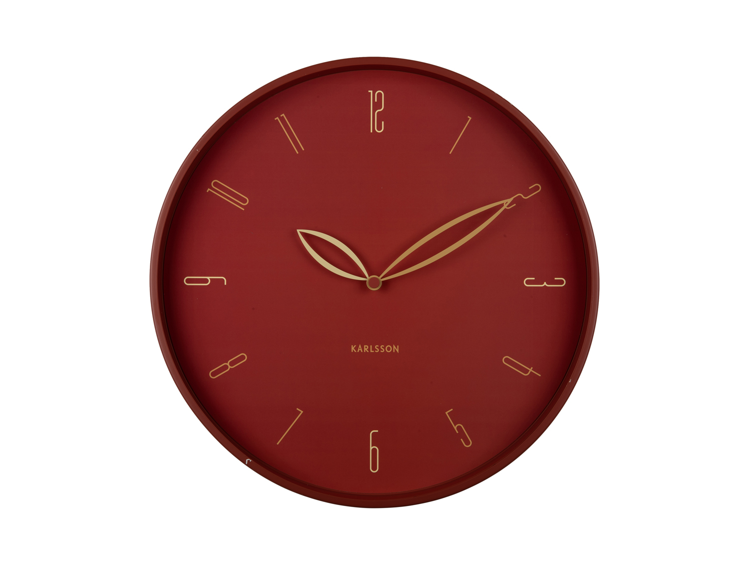 Karlsson - Wandklok Petals - Rode oker- Ø40cm