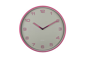 Karlsson - Wandklok Lined Numbers - Helderroze- Ø40cm