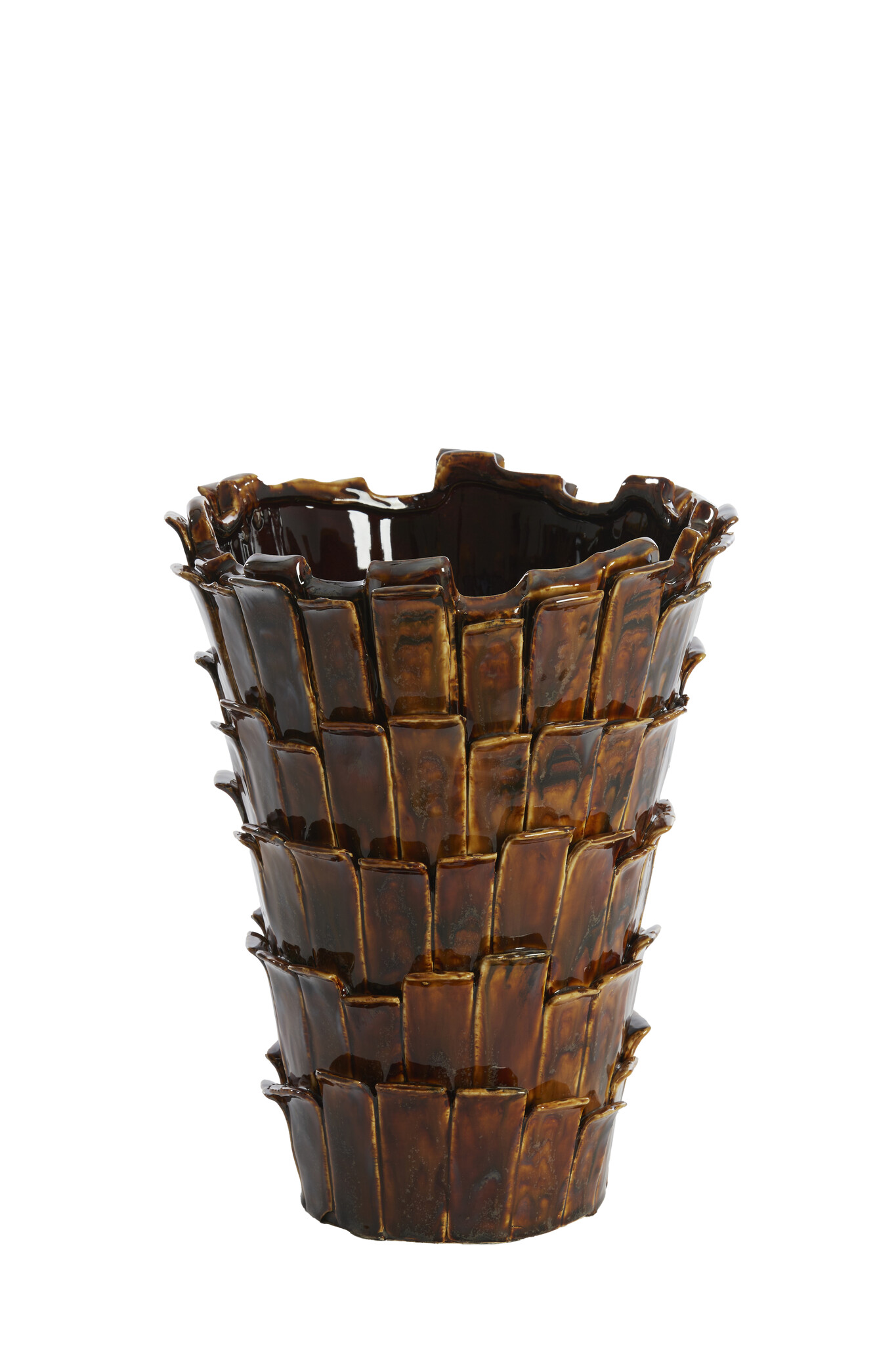 Light & Living - Vaas BANYA - 27.5x27x34cm - Bruin