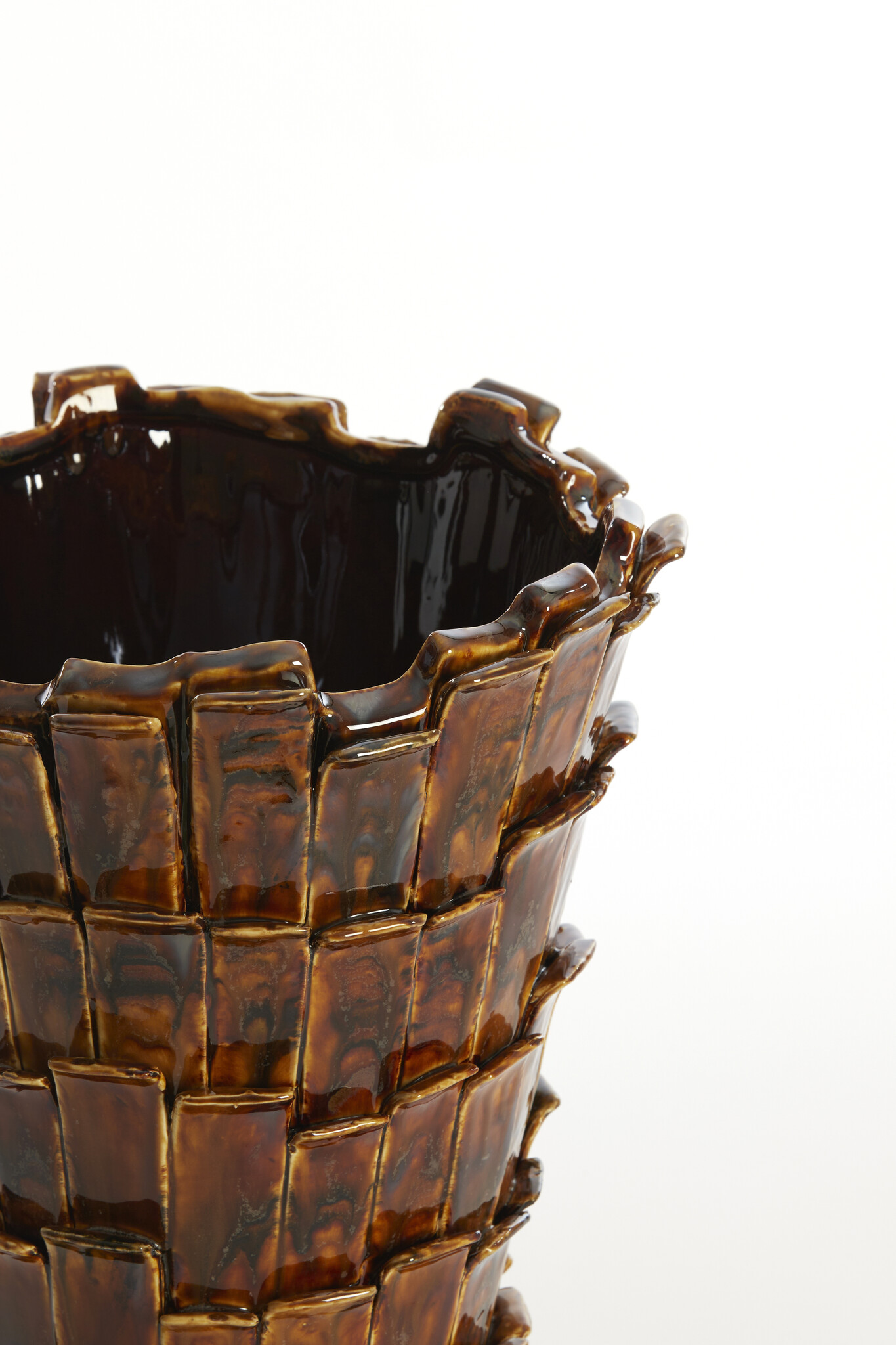 Light & Living - Vaas BANYA - 27.5x27x34cm - Bruin
