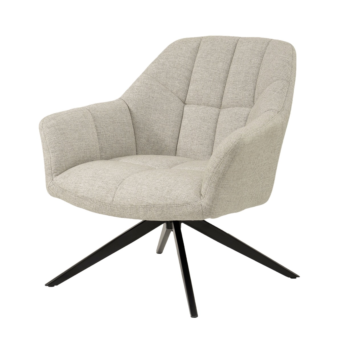 Livingfurn - Fauteuil - Tom Sand - Beige - Stof