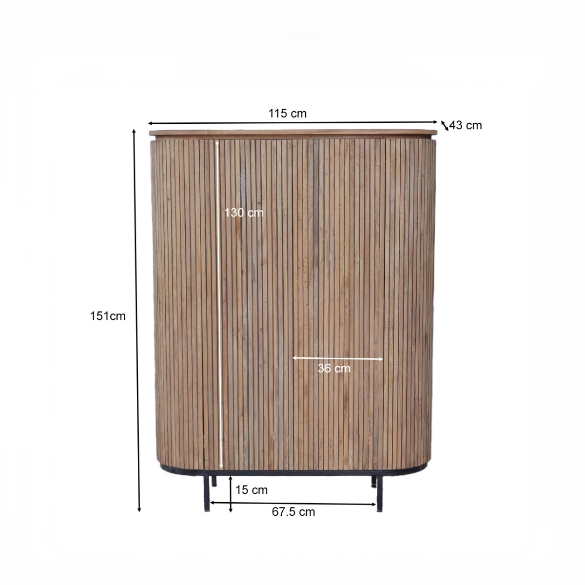 Livingfurn - Kabinetkast - Lausanne - Teakhout - 150cm
