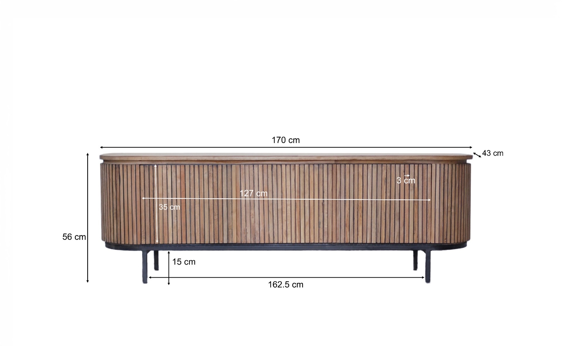Livingfurn - TV-meubel - Lausanne Teakhout - 170cm