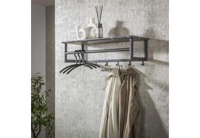 Hoyz Collection - Kapstok Roede 6 Haaks - 3D Zwart Grijs