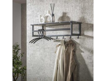 Hoyz Collection - Kapstok Roede 6 Haaks - 3D Zwart Grijs