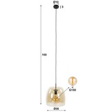 Hoyz Collection - Hanglamp 1L Drift Glass - Amber Color Glas