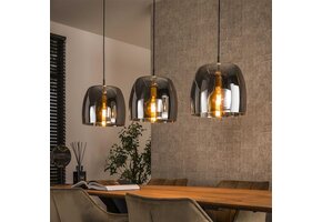 Hoyz Collection - Hanglamp 3L Drift Glass - Smoke Grey Glas