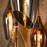 Hoyz Collection - Hanglamp 5L Getrapt Cocoon Mix Glass - Zwart